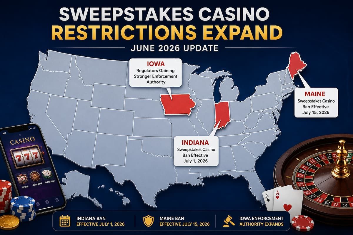 Indiana and Maine Bans Drive Sweepstakes Casino Exits